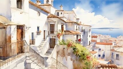 light watercolors cities and monuments