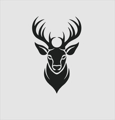 simple and modern deer head logo design, deer animal icon vector template