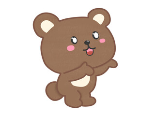 Teddy bear cartoon, animal cartoon,cute icon , vector, illustration, hand drawn