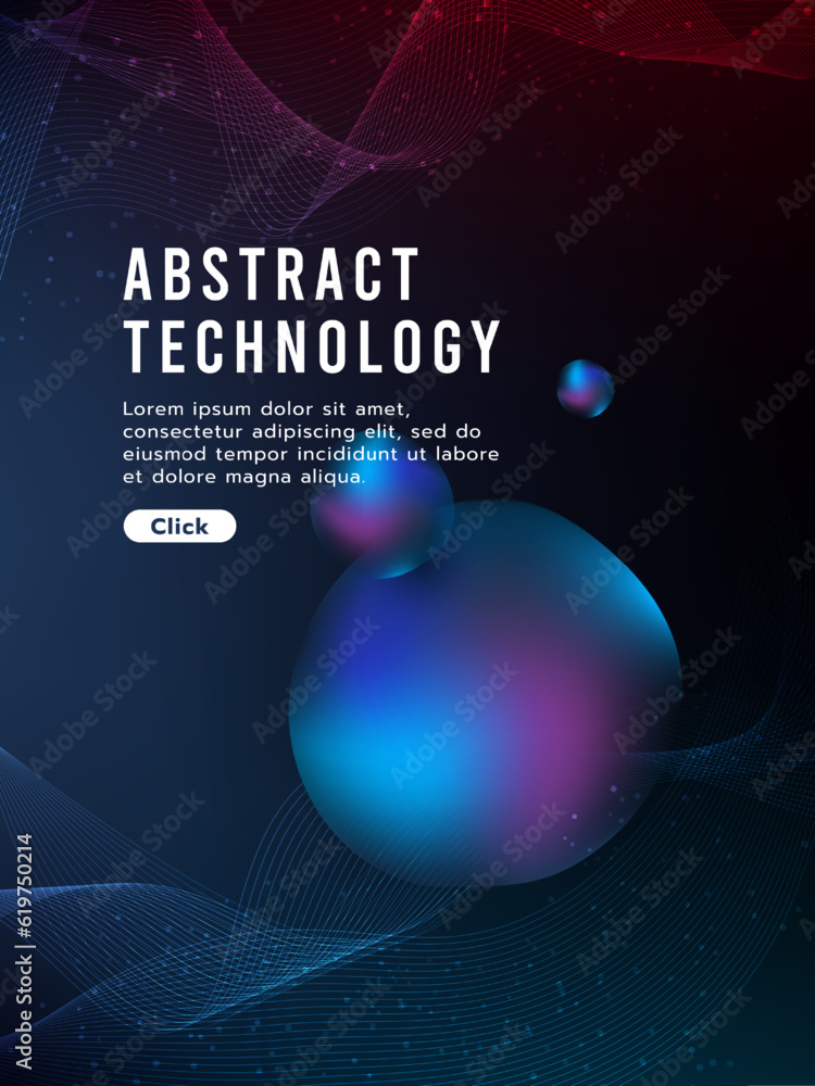 Poster hi-tech digital technology futuristic circuit digital. abstract futuristic curve digital line design