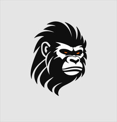 gorilla head logo simple and modern design, icon gorilla vector template