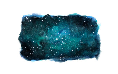 Watercolor painting of Night sky with stars.