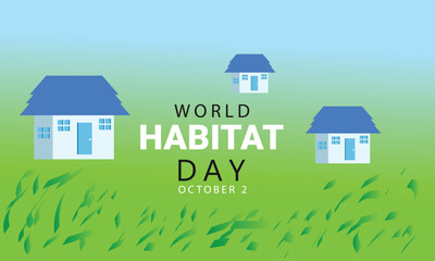 World Habitat day. background, banner, card, poster, template. Vector illustration.