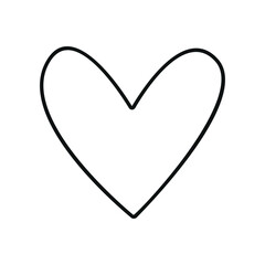 Hand drawn linear vector illustration of hearts