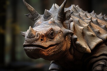 Close-Up of Euoplocephalus, Natural light, Generative AI