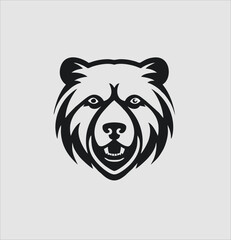 simple and modern bear head logo design, animal icon bear vector template