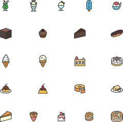 ミニミニ飲食カラーアイコンセット01