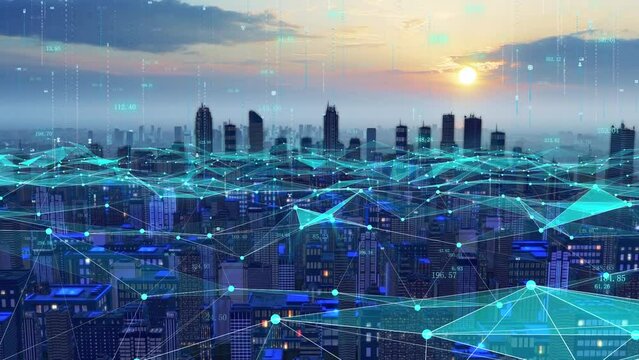 5g internet smart city and 5g wireless signal transmission