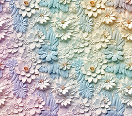 3D Flower Seamless Pattern