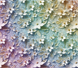 3D Flower Seamless Pattern