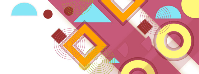 vector geometric elements landing page template