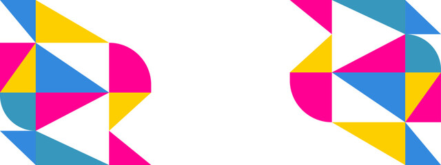 Geometric background with gradients and colorful shape