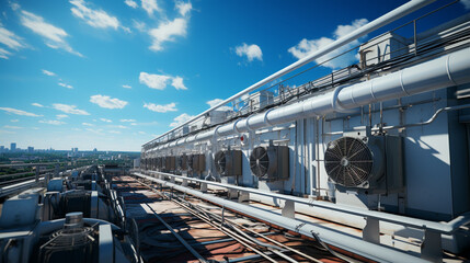 Large industrial air conditioning system. Generative Ai