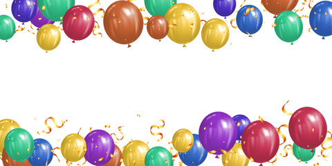 colorful balloons for birthday party, wedding, anniversary and event celebration backdrop decoration design