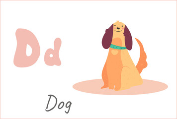 The letter D dog in English