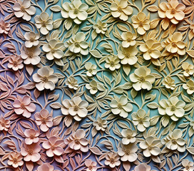 3D Flower Seamless Pattern