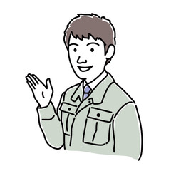 作業着姿の男性