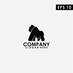 Gorilla Logo Design Vector Template. Modern Design. Flat Logo. Gorilla Icon. Vector Illustration