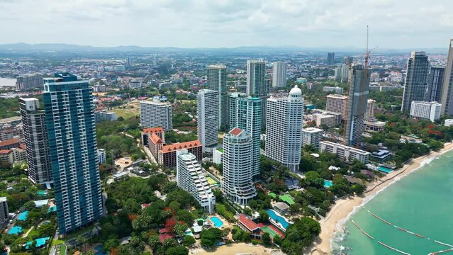 Beautiful views of the beach from a bird's eye view