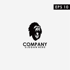 Gorilla Logo Design Vector Template. Modern Design. Flat Logo. Gorilla Icon. Vector Illustration