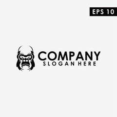 Gorilla Logo Design Vector Template. Modern Design. Flat Logo. Gorilla Icon. Vector Illustration