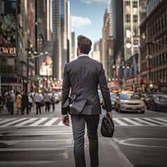 businessman walking on the street