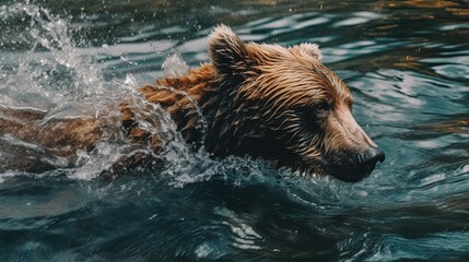Bear in the water. Generative AI