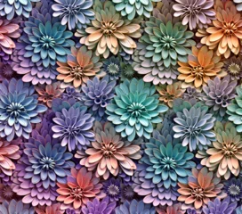 Fotobehang 3D Flower Seamless Pattern © imane
