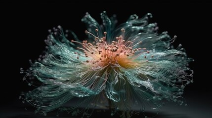 Close-up fantasy flower. Generative AI