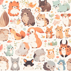 Fototapeta premium seamless pattern with animals