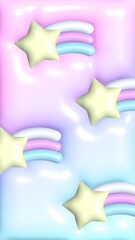 Obraz premium 16:9 流れ星のぷっくり3Dパターングラデーション壁紙⭐︎