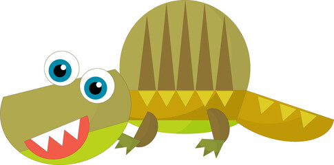cartoon happy and funny colorful prehistoric dinosaur dino smiling friendly isolated illustration for kids