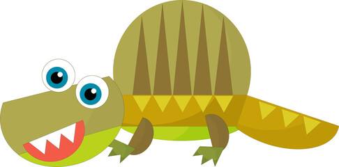 cartoon happy and funny colorful prehistoric dinosaur dino smiling friendly isolated illustration for kids