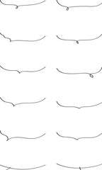 かわいい手書きの下線ふきだしセット  フキダシ　吹出し　吹き出し　ベクター　黒　Hand drawn simple black vector speech bubble set