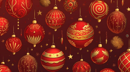 christmas tree decorations. Generative AI.