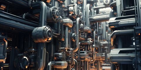 3D Abstract Industrial Background