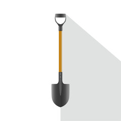 Shovel. Tools for gardening. Vector image.