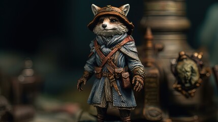 Fox adventurer. Fox character. Generative AI