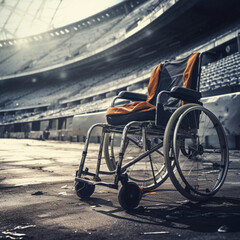 Fototapeta na wymiar wheelchair in the stadium