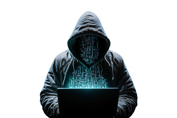 hacker isolated on transparent background, generative ai - obrazy, fototapety, plakaty