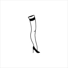 Female trendy illustration - stockings women's legs linear style.