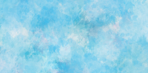 Light blue watercolor background. Abstract blue-sky background with cloud. Soft sky-blue Classic hand-painted aquarelle watercolor background.