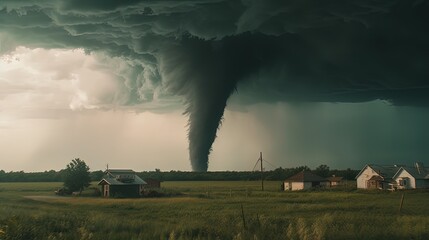 Fototapeta na wymiar Massive tornado. Storm. Generative AI
