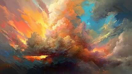 Colorful clouds. Generative AI