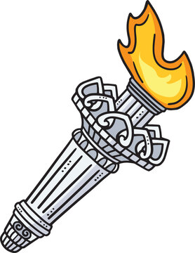 Statue of Liberty Torch Cartoon Colored Clipart 
