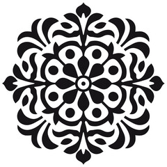 Circular pattern in form of mandala with flower for Henna, Mehndi, tattoo, decoration. Decorative ornament in ethnic oriental style. isolated on white background.
