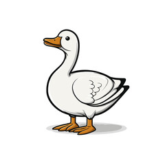 Goose hand-drawn illustration. Goose. Vector doodle style cartoon illustration