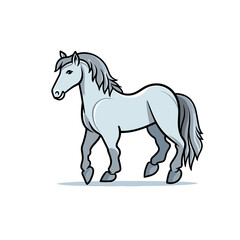 Naklejka na ściany i meble Horse hand-drawn illustration. Horse. Vector doodle style cartoon illustration