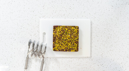 Chocolate pistachio fudge