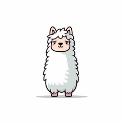 Llama hembra hand-drawn illustration. Llama hembra. Vector doodle style cartoon illustration